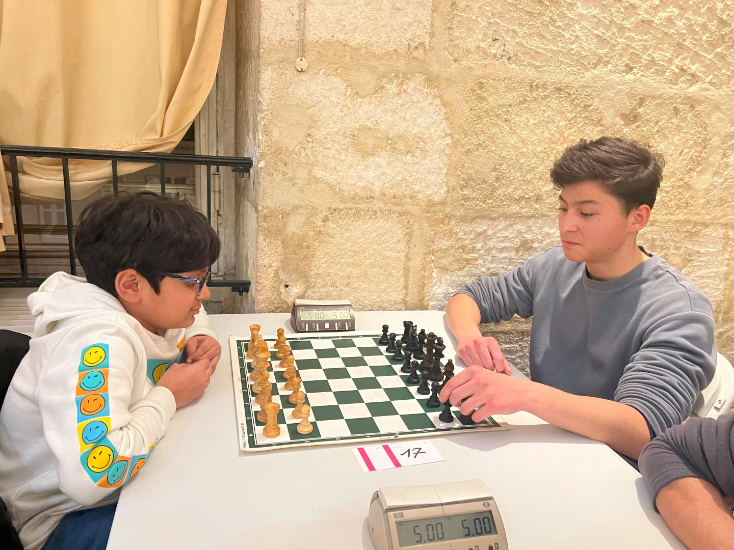 Chess coaching in progress