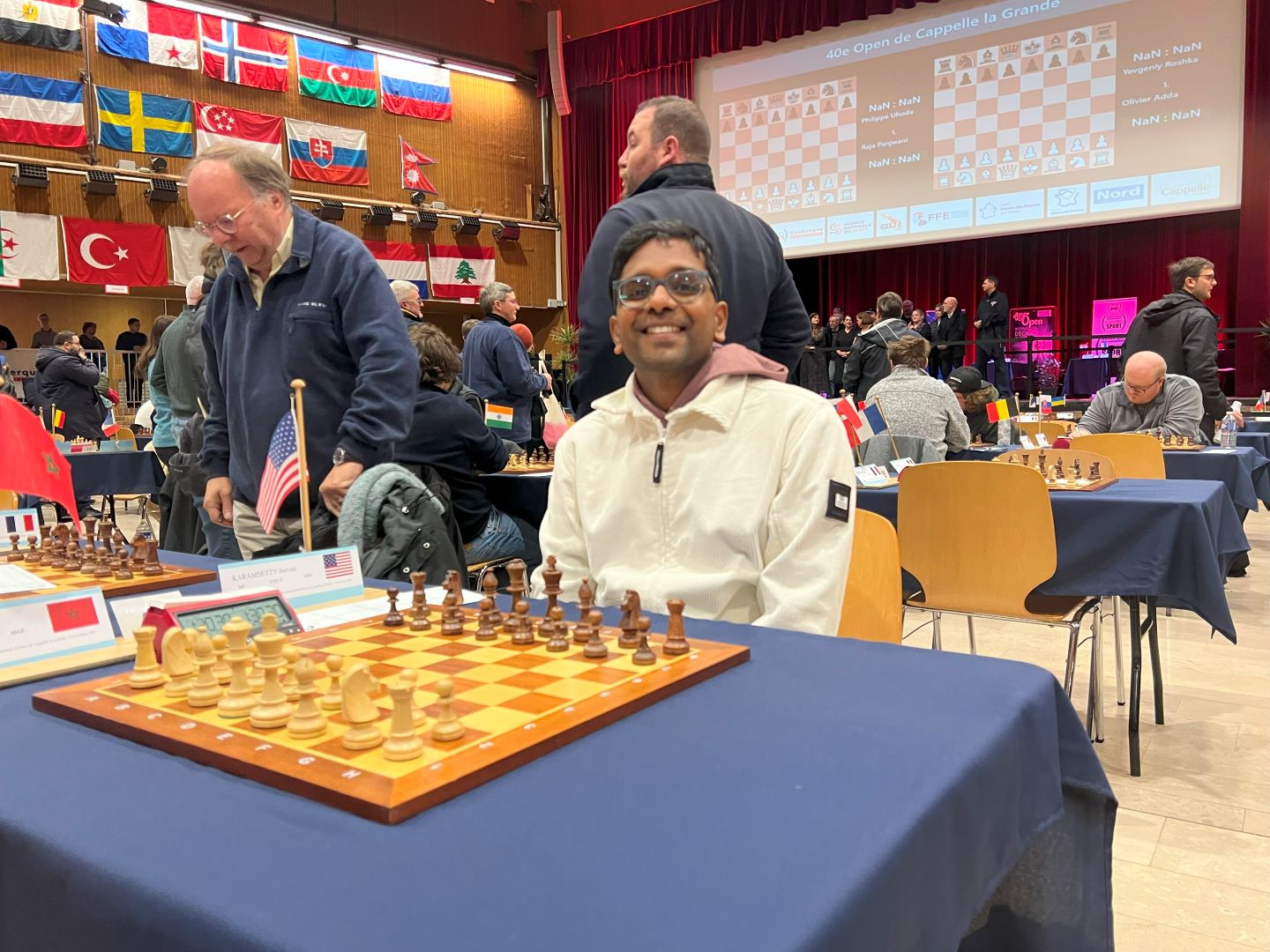 Students competing in chess tournament