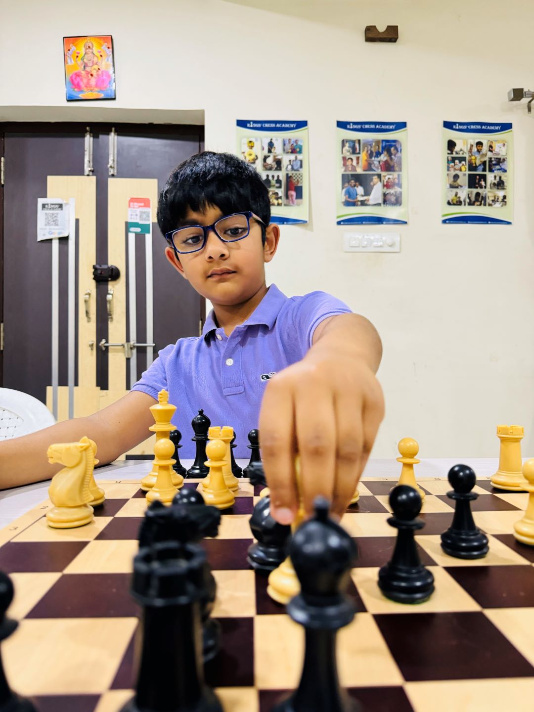 Students learning chess openings